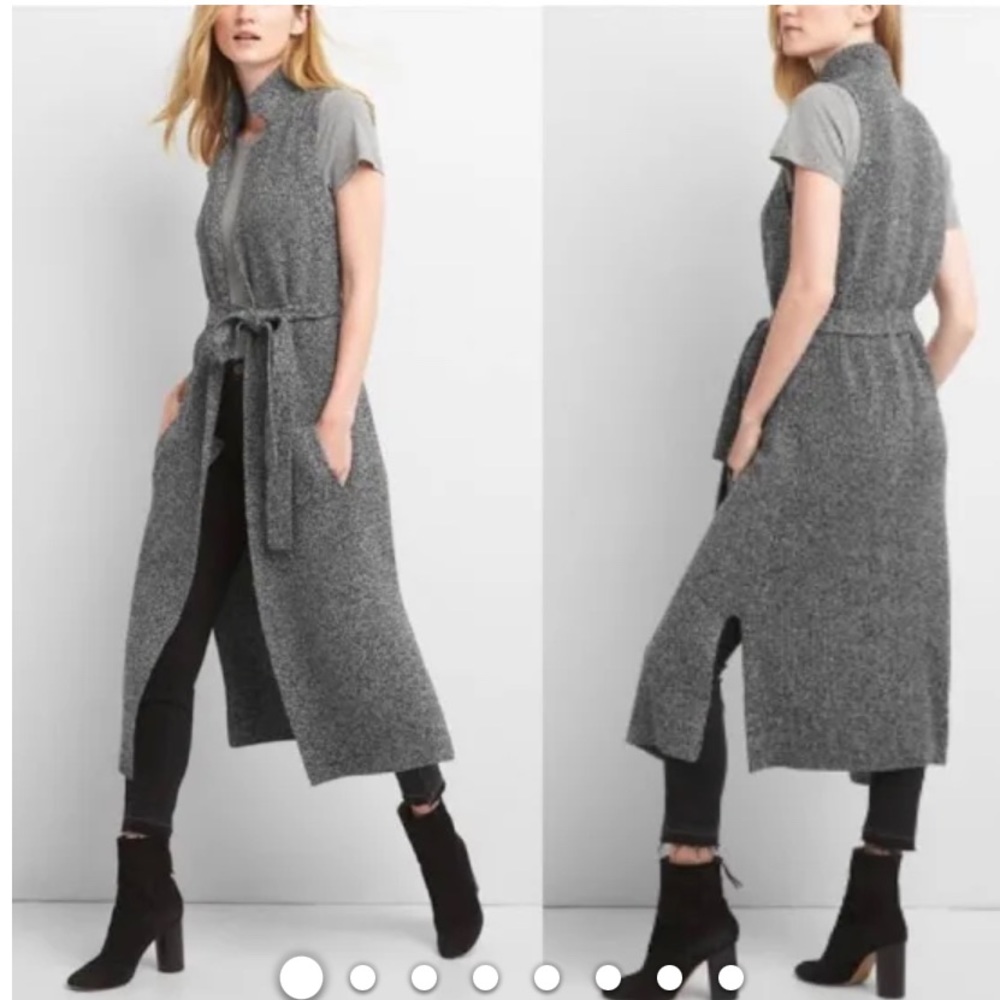 NBW GAP MERINO EXTRA FINE WOOL COTTON MIX MARLED SWEATER DUSTER
